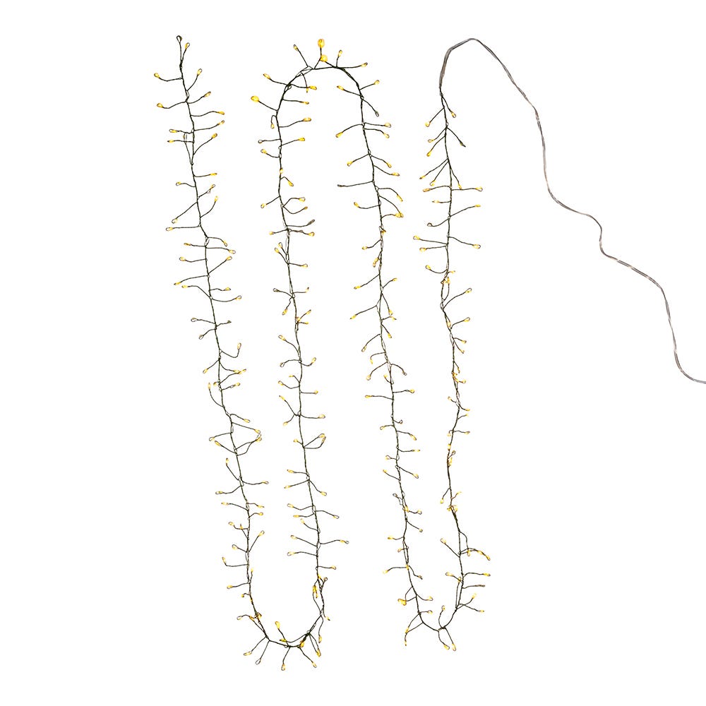 Kurt Adler 240-Light Twinkle Cool White LED LED Cluster Garland with Green Wire