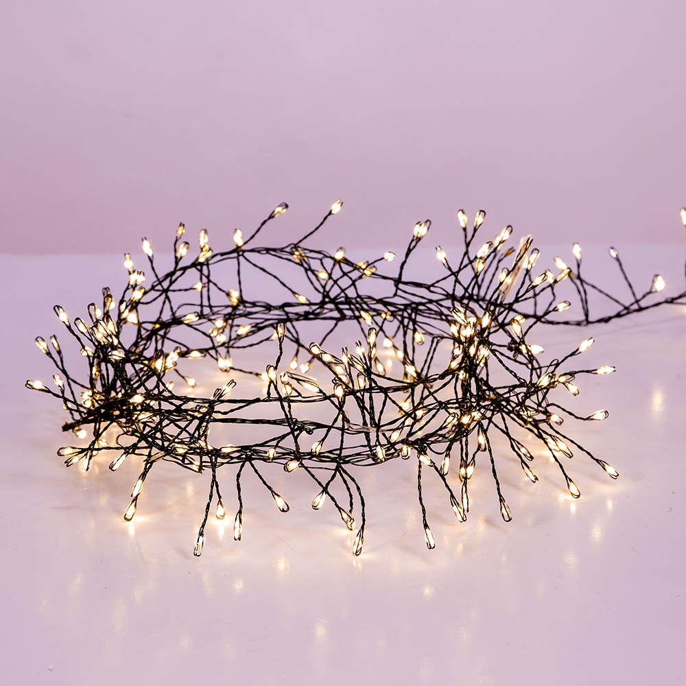 Kurt Adler 7.8-Foot 240-Light Twinkle Warm White LED Fairy Light Cluster Garland