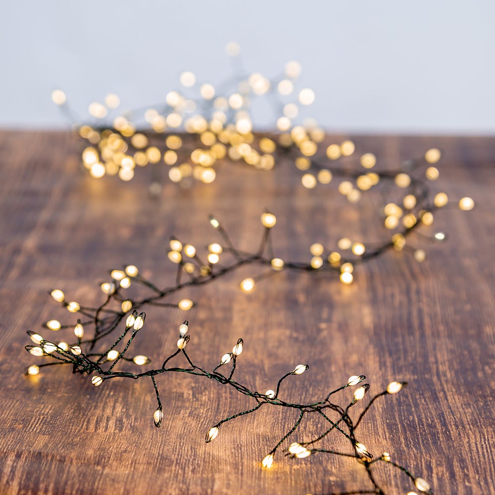 Kurt Adler 9.8-Foot 300-Light Warm White LED Fairy Light Cluster Garland