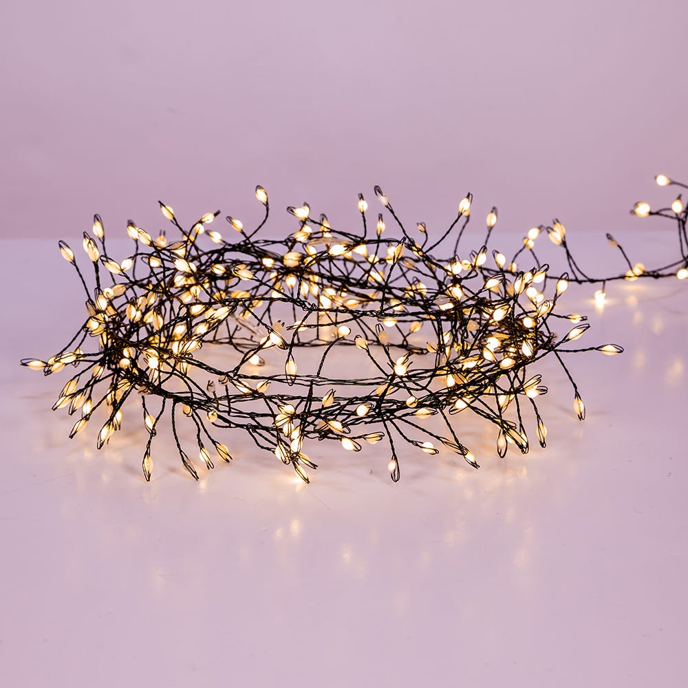 Kurt Adler 9.8-Foot 300-Light Warm White LED Fairy Light Cluster Garland