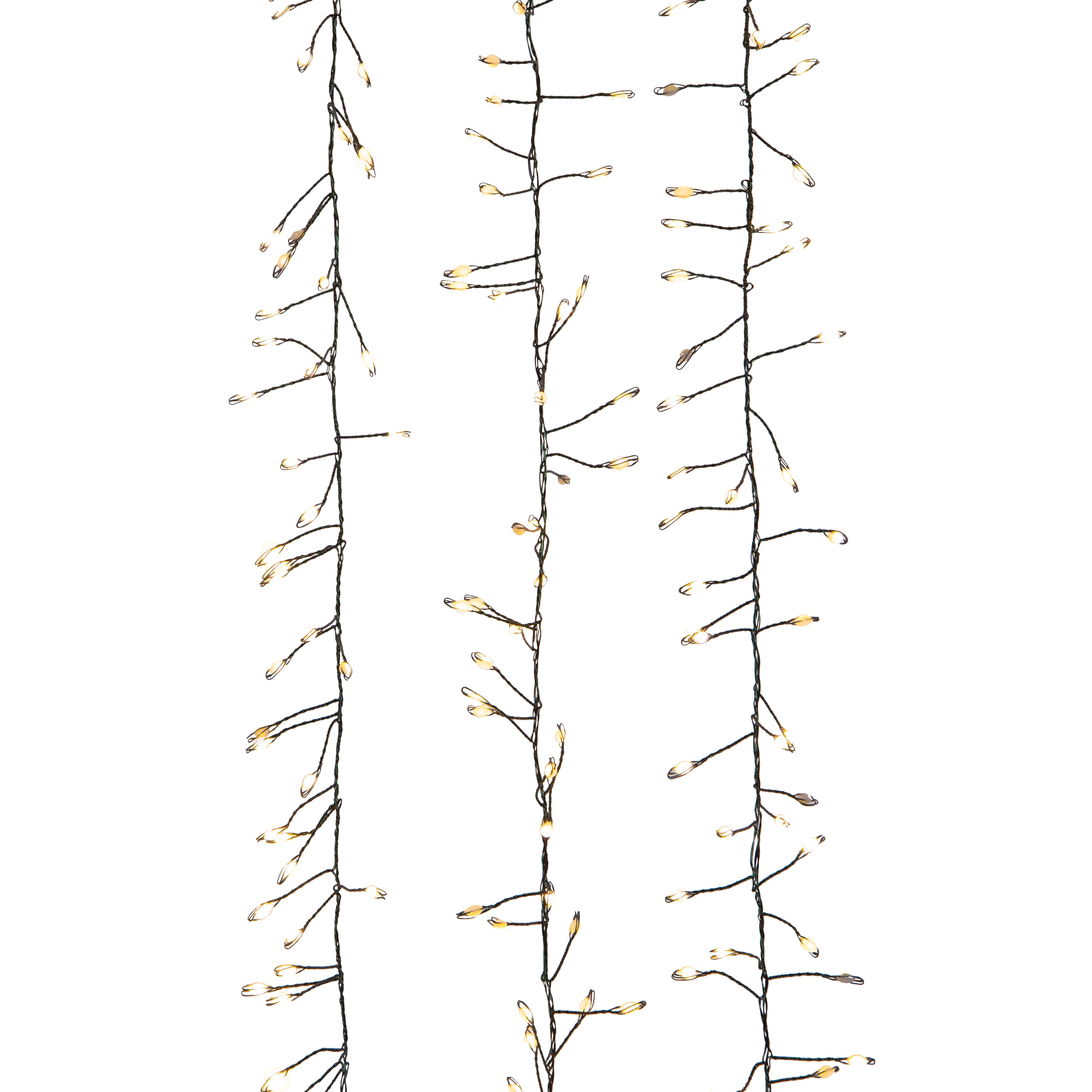 Kurt Adler 9.8-Foot 300-Light Warm White LED Fairy Light Cluster Garland
