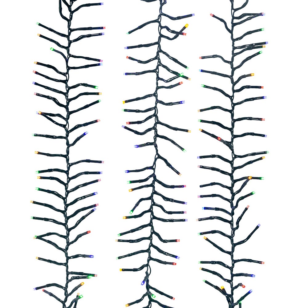 Kurt Adler 480-Light 16-Foot Connectable Multi-Colored LED Cluster Garland