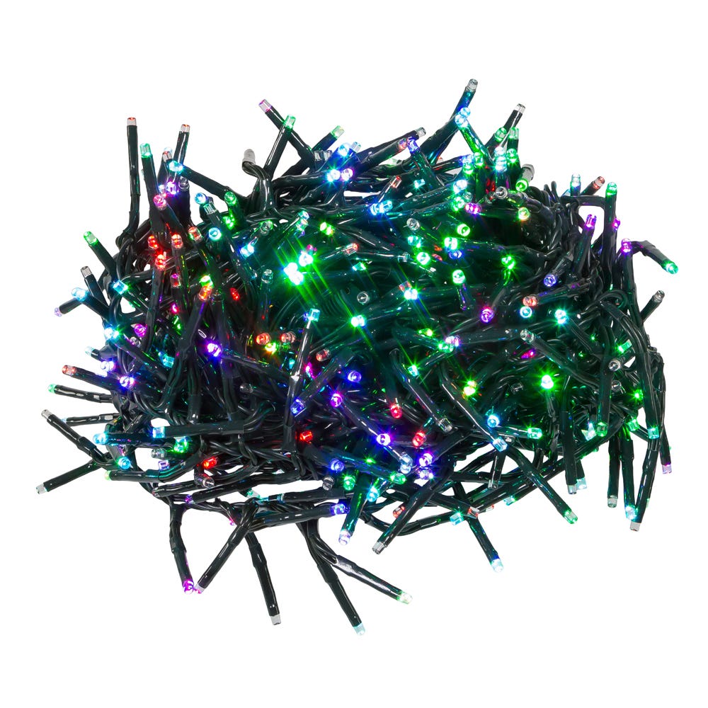 Kurt Adler 480-Light 15.7-Foot RGB Twinkle LED Connectable Cluster Garland