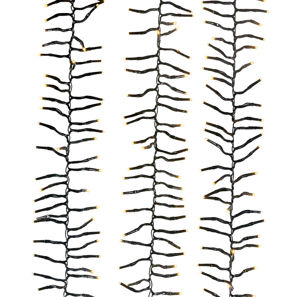 Kurt Adler 480-Light 16-Foot Connectable Warm White LED Cluster Garland