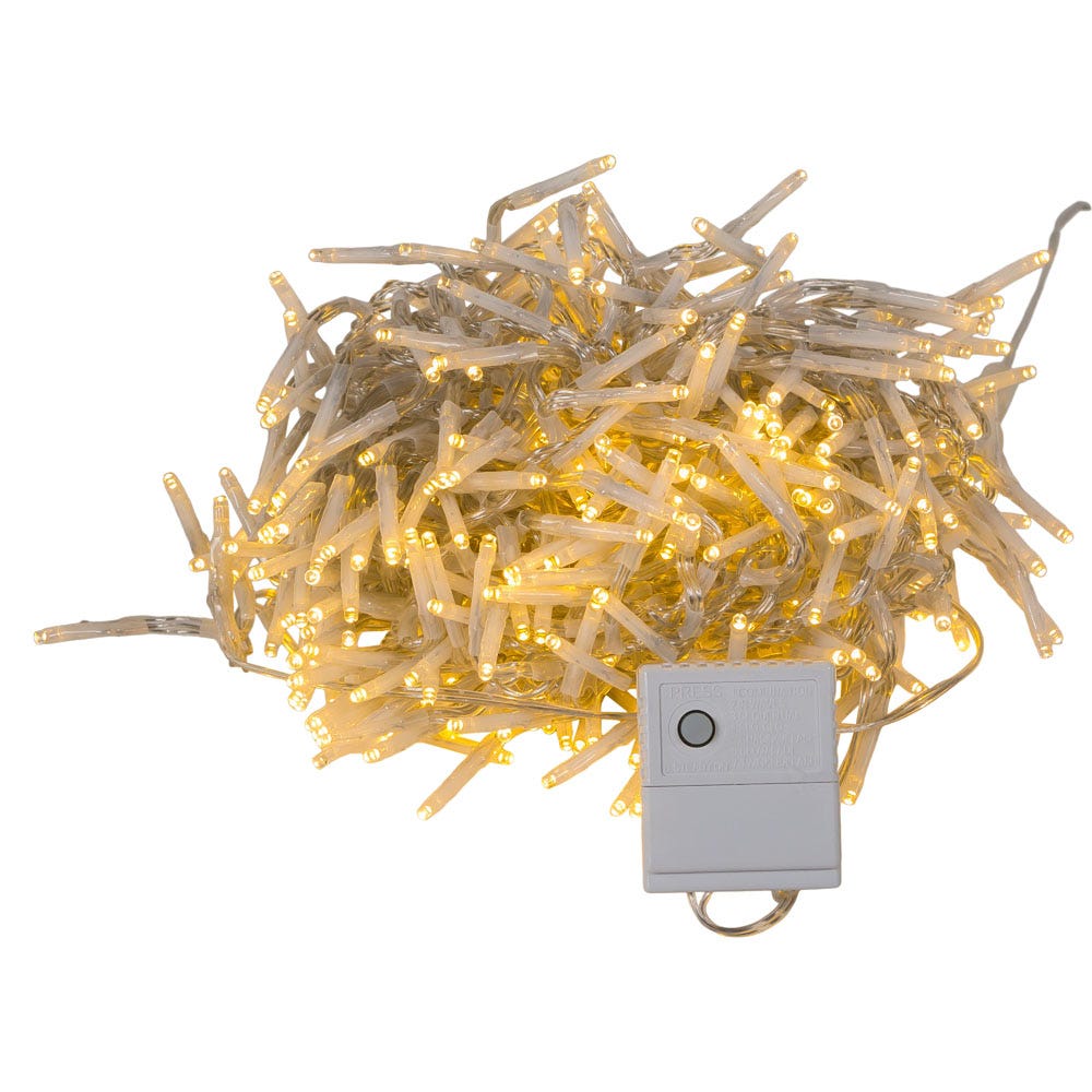 Kurt Adler 480-Light 15.7-Foot Warm White LED Connectable Cluster Garland