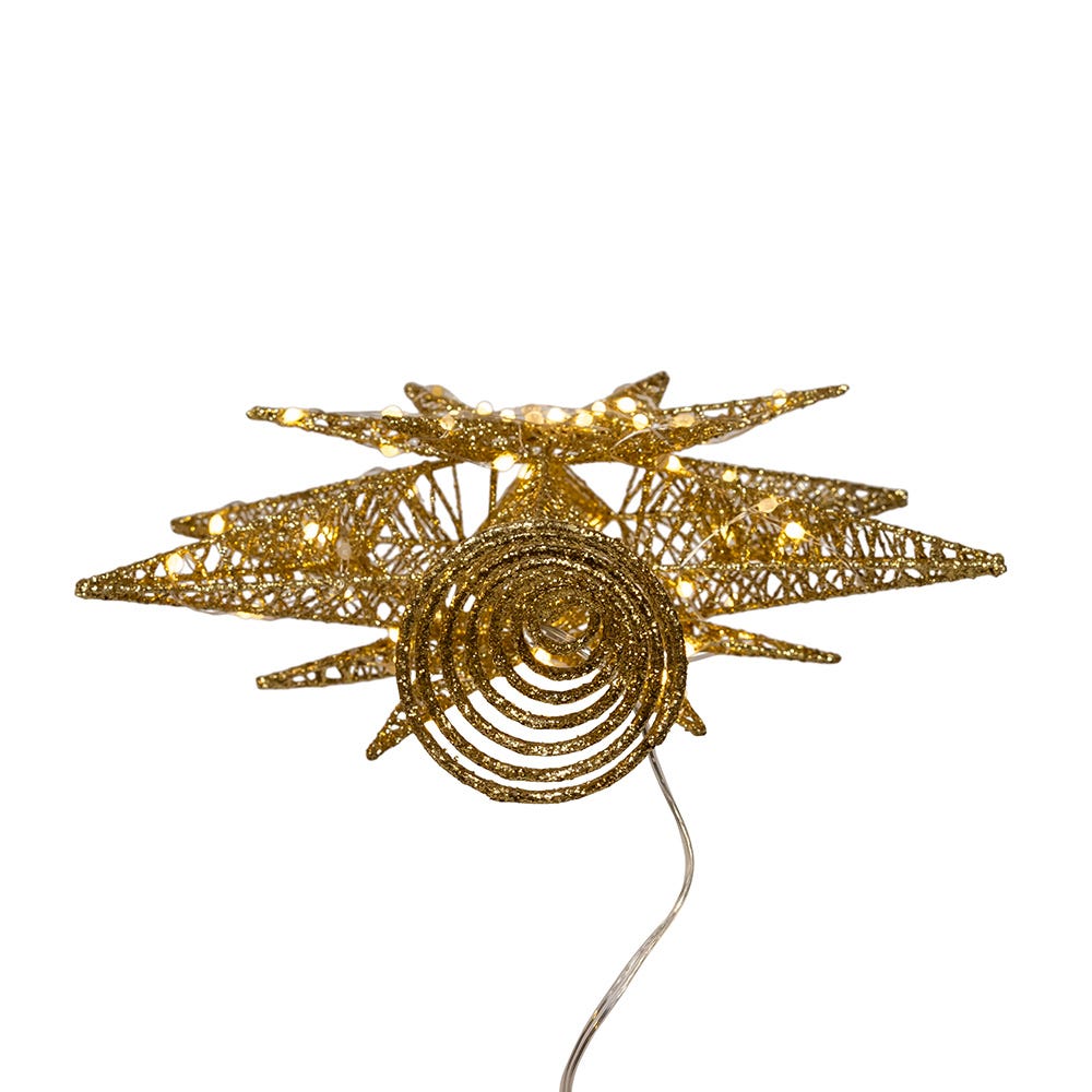 Kurt Adler 15-Inch Twinkling LED Gold Starburst Tree Topper