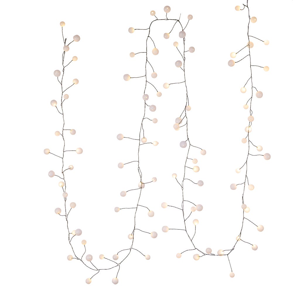 Kurt Adler 100-Light 8-Foot Warm White LED Bead Cluster Garland