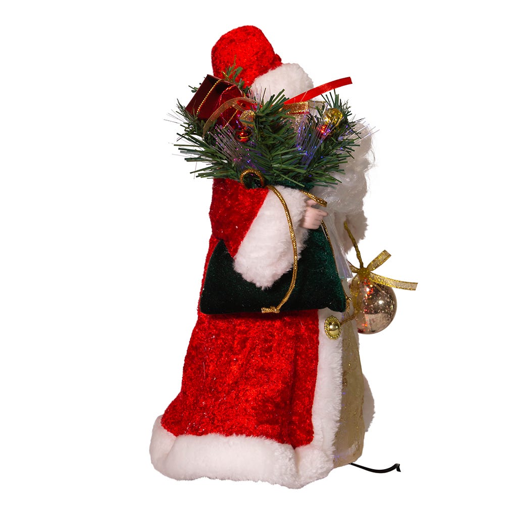 Kurt Adler 12-Inch CUL Fiber Optic LED Santa Treetop