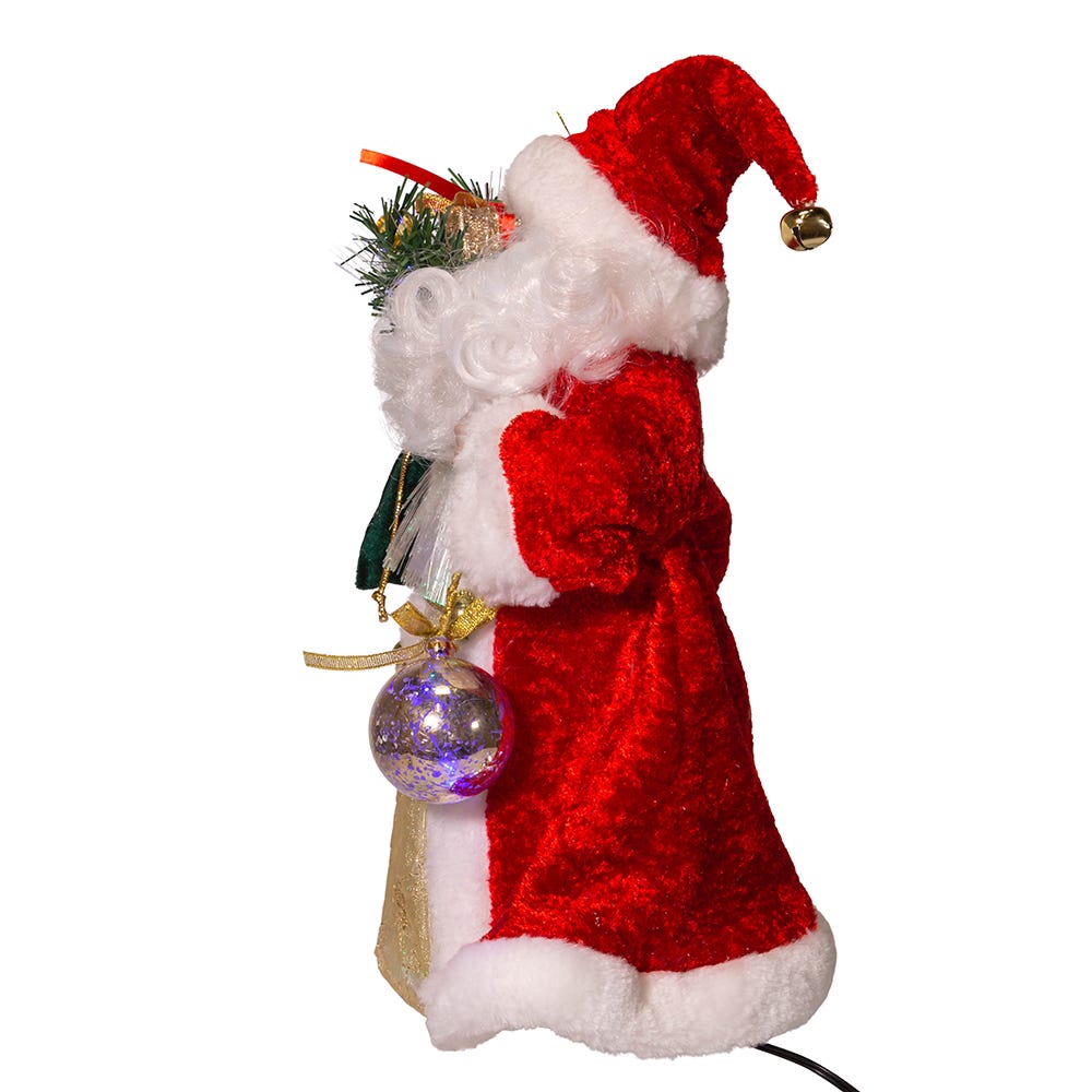 Kurt Adler 12-Inch CUL Fiber Optic LED Santa Treetop