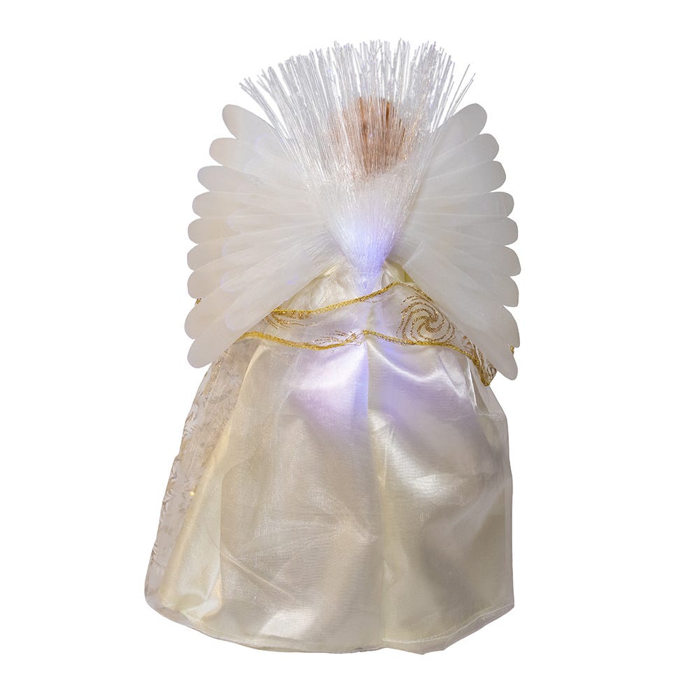 Kurt Adler 12-Inch UL 30-Light Fairy LED Fiber Optic Gold Angel Tree Topper
