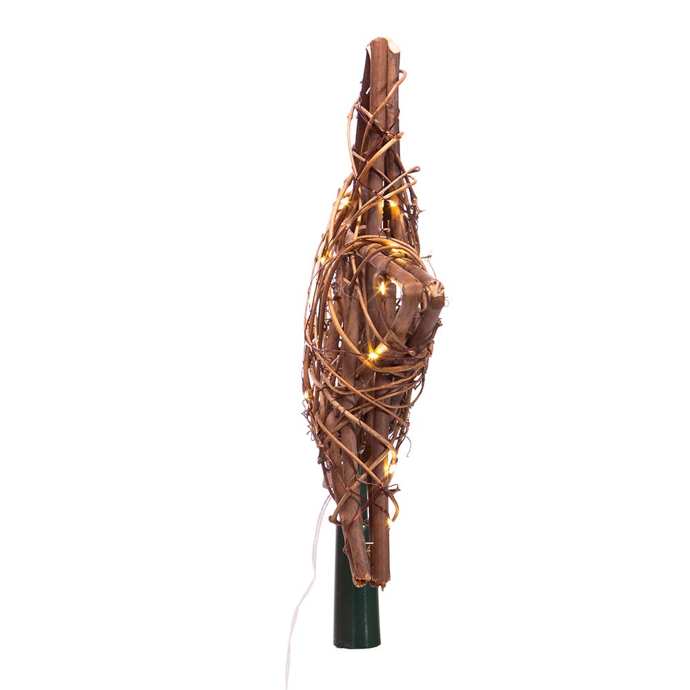 Kurt Adler 20-Light Fairy Light Natural Rattan Star Tree Topper