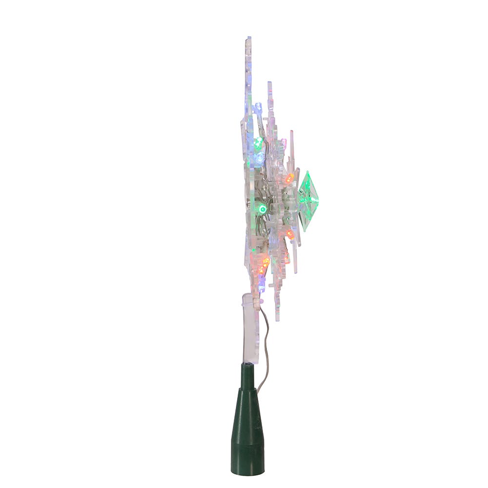 Kurt Adler 20-Light 10-Inch Clear Snowflake Treetop with Color-Changing RGB LED Bulbs
