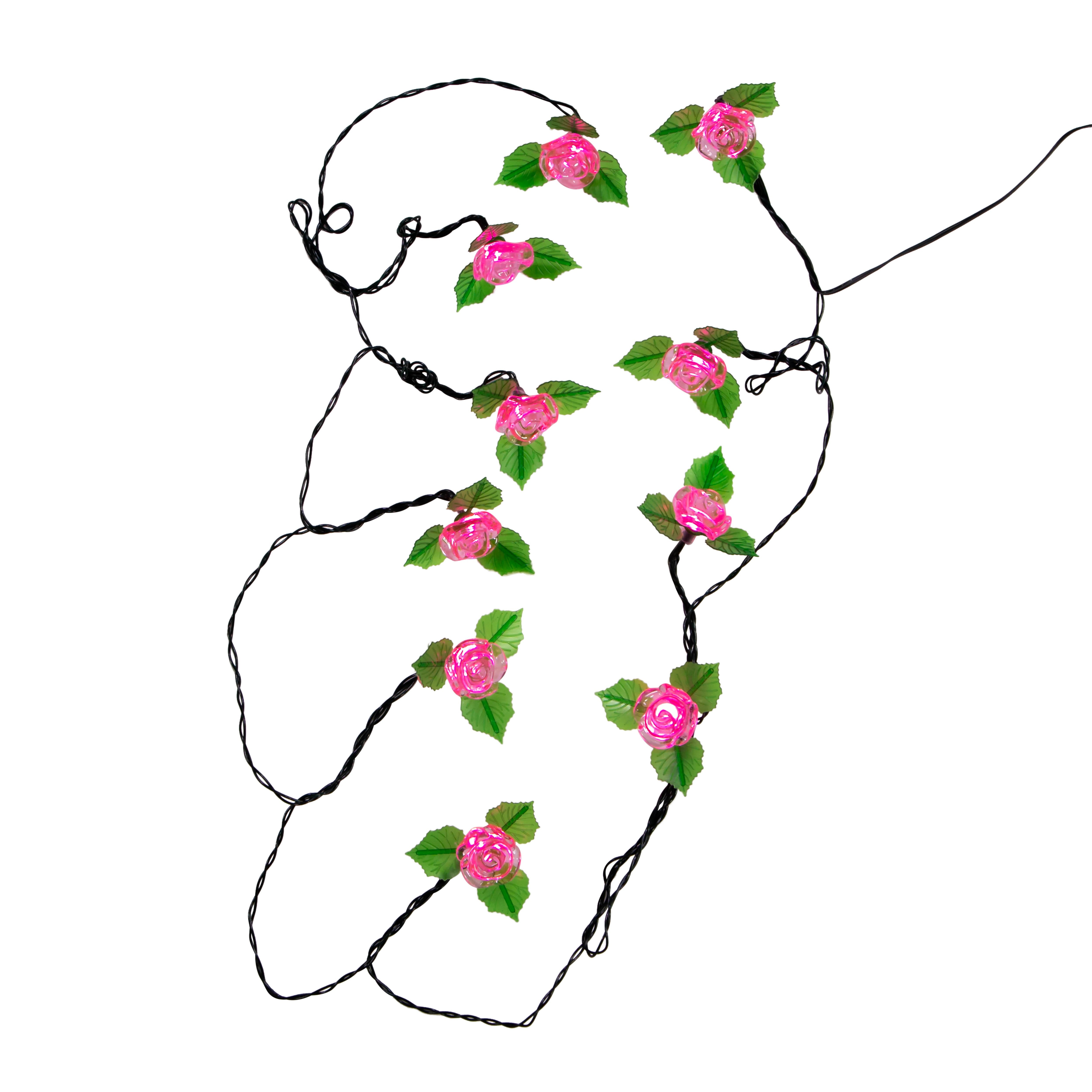 Kurt Adler UL 10-Light LED Pink Rose Light Set