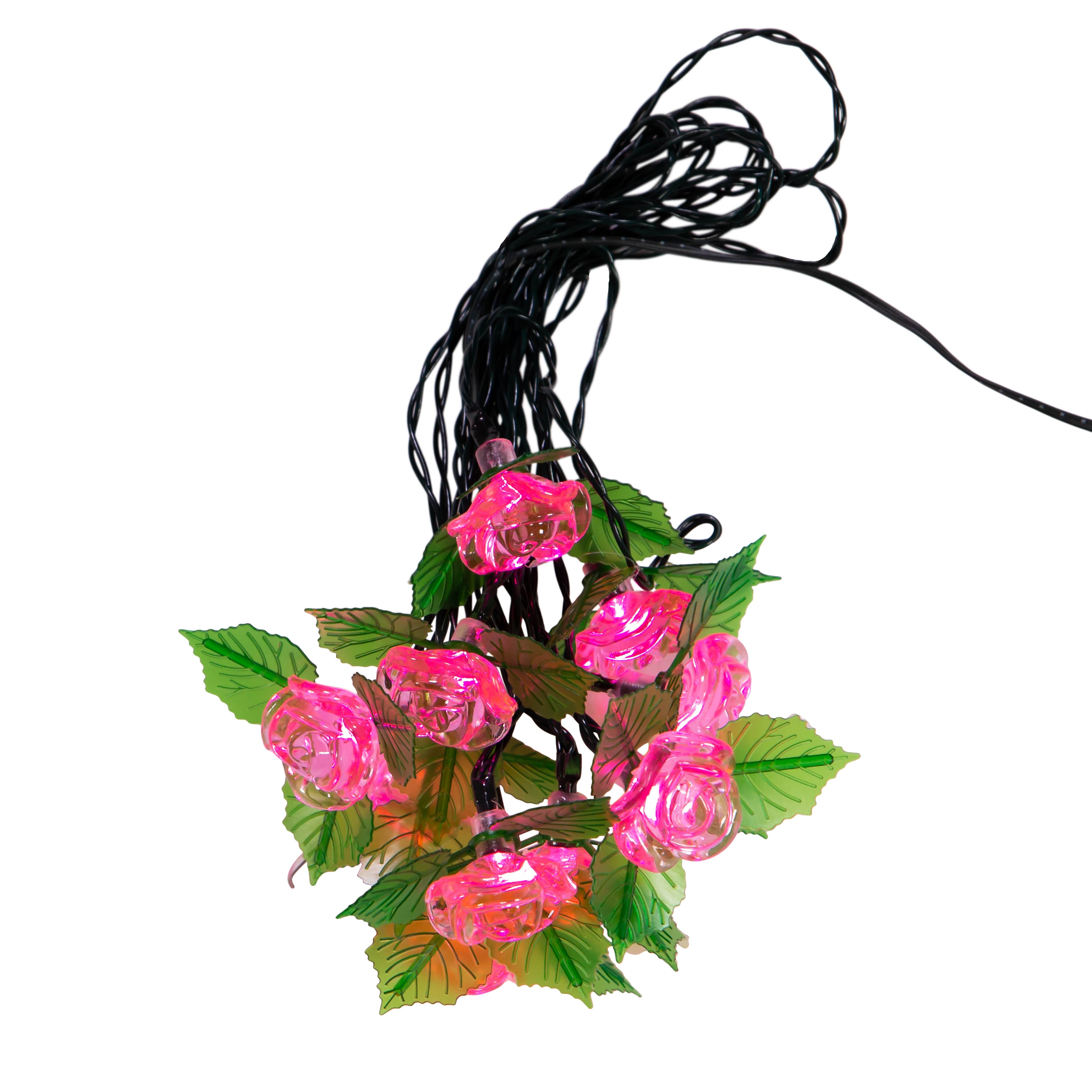 Kurt Adler UL 10-Light LED Pink Rose Light Set