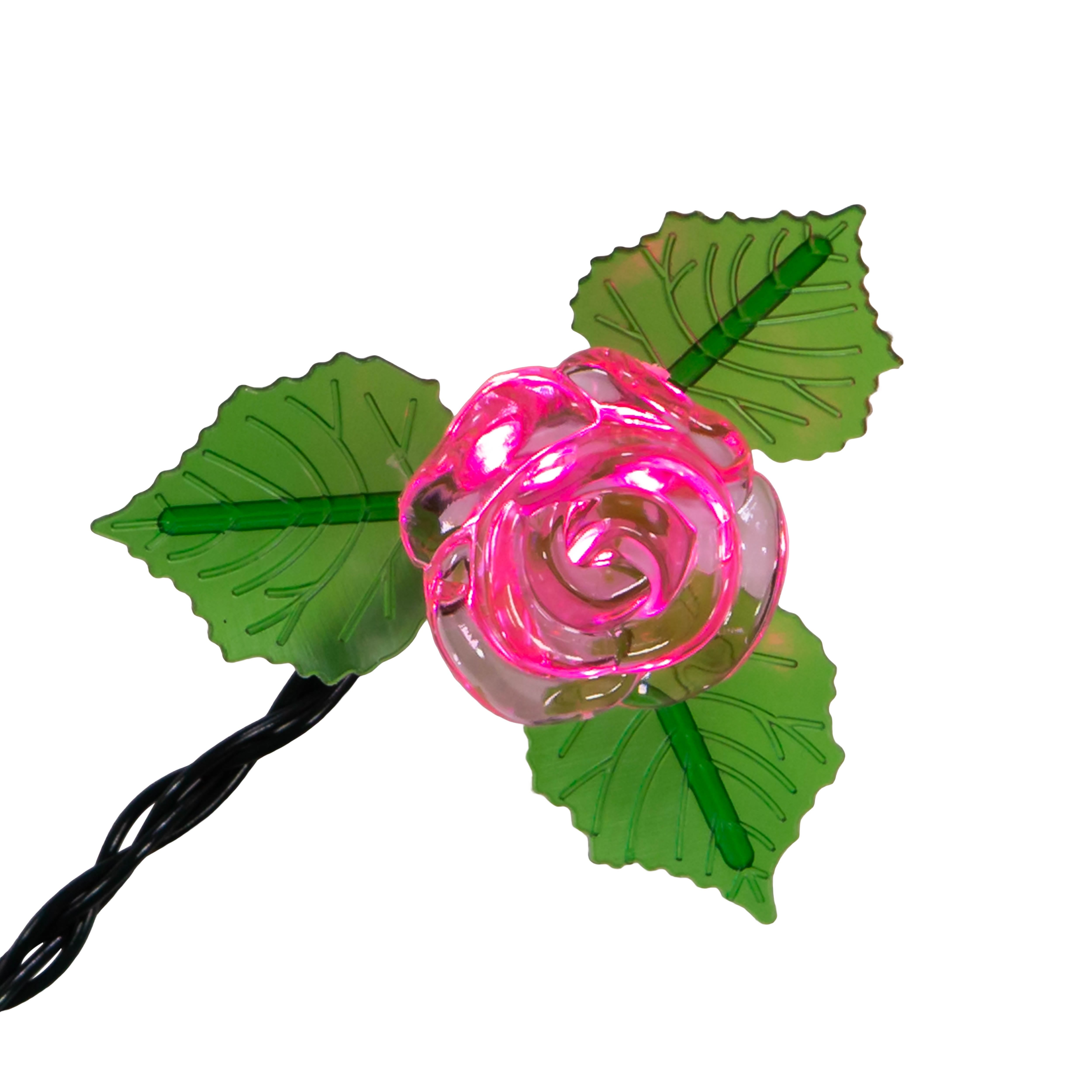 Kurt Adler UL 10-Light LED Pink Rose Light Set