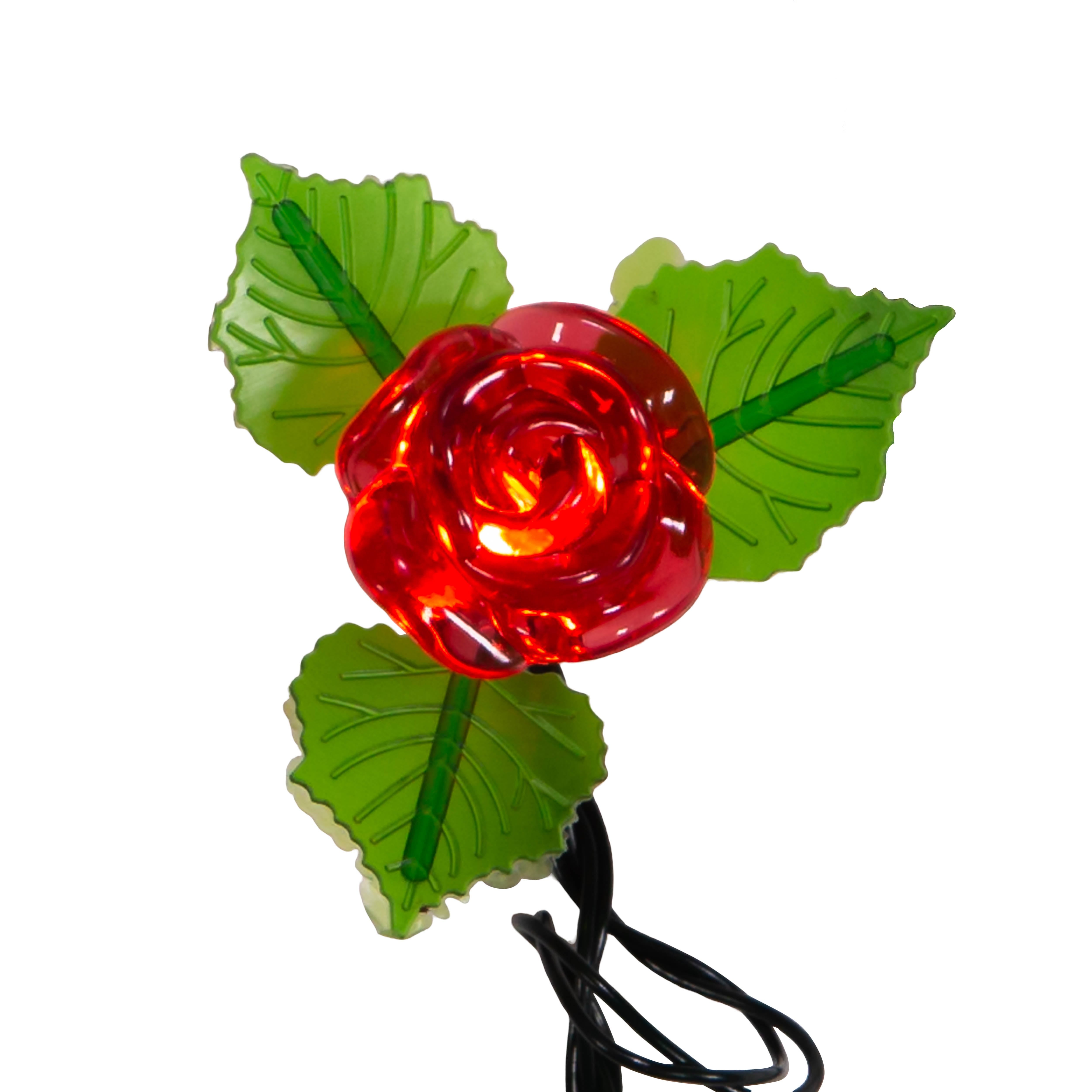 Kurt Adler UL 10-Light LED Red Rose Light Set