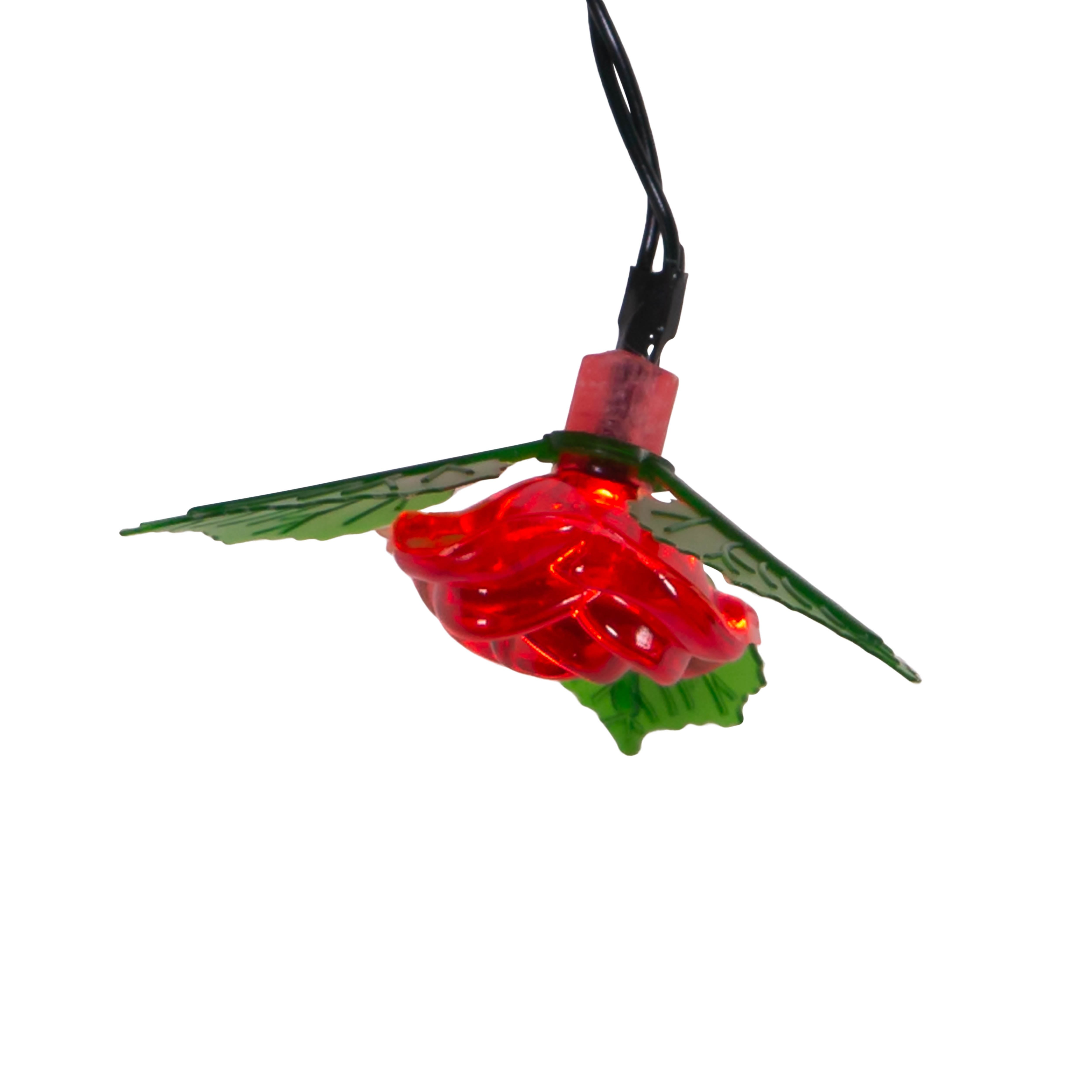 Kurt Adler UL 10-Light LED Red Rose Light Set