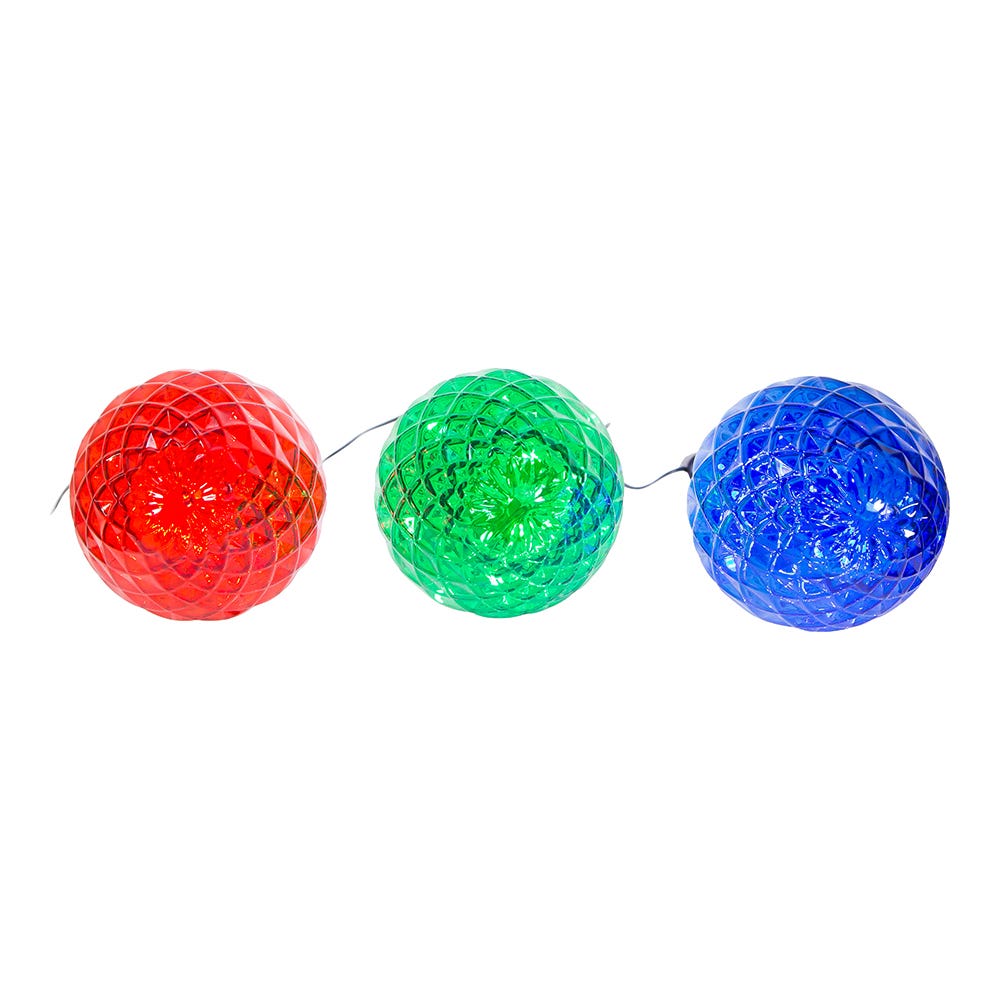 Kurt Adler 27.2-Inch Multi-Color LED Faceted C9 Yard Stakes, 3 Piece Set