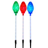 Kurt Adler 27.2-Inch Multi-Color LED Faceted C9 Yard Stakes, 3 Piece Set