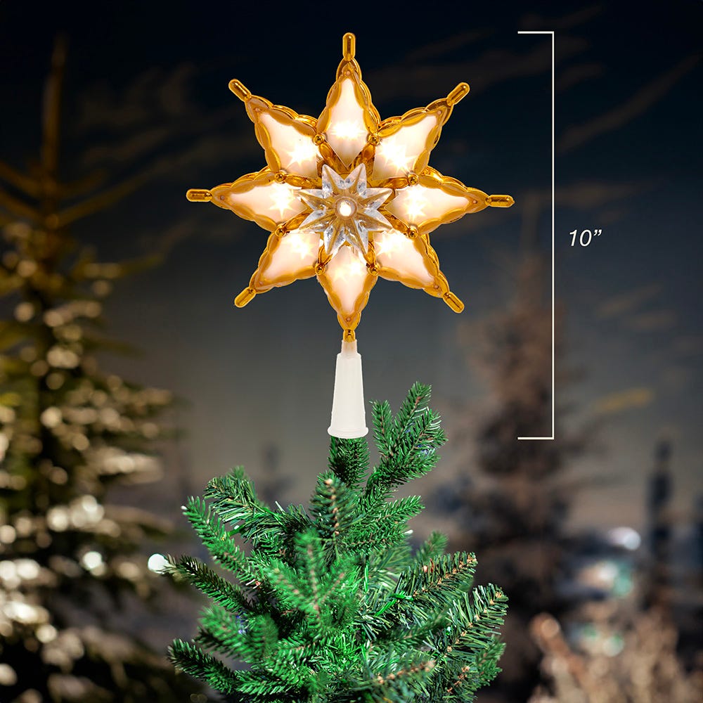Kurt Adler 10-Inch 18-Light LED Multifunction 8-point Star Treetop