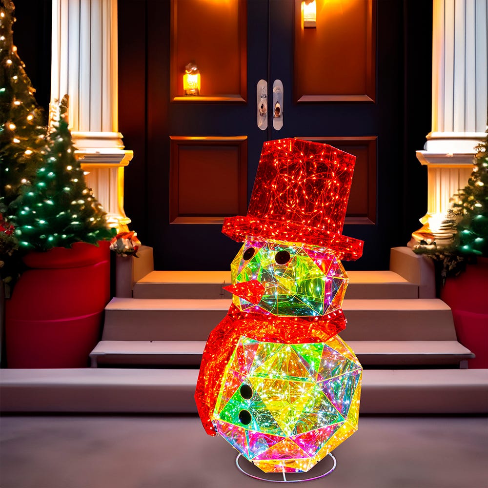 Kurt Adler 24-Inch 300-Light Warm White Fairy LED Iridescent Snowman