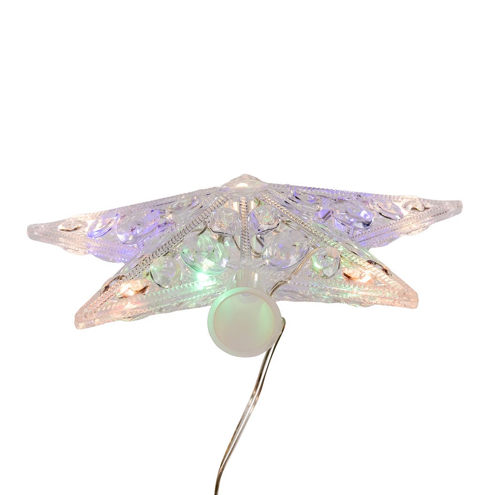 Kurt Adler 8.65-Inch 11-Light Dual Color LED With Color Effect Remote Control Star Tree Topper