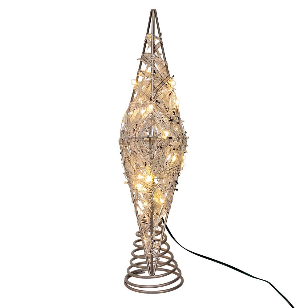 Kurt Adler 10.5-Inch 30-Light Warm White LED Fairy Light 5-Point Star Tree Topper