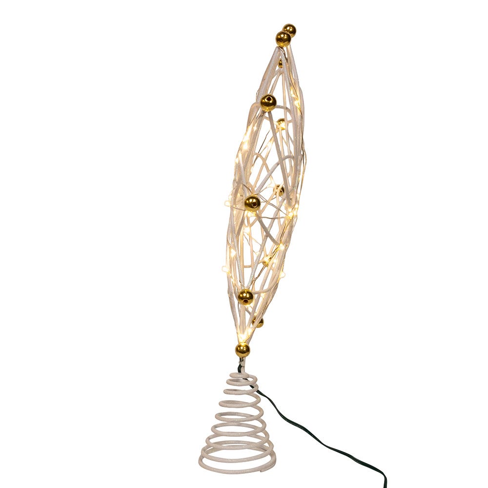 Kurt Adler stunning 14.5-Inch 50-Light Warm White LED 12-Point Star Tree Topper