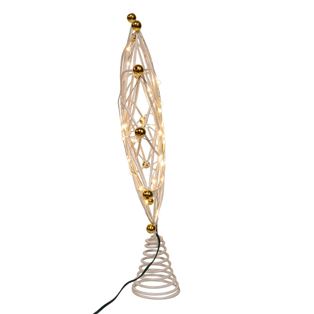 Kurt Adler stunning 14.5-Inch 50-Light Warm White LED 12-Point Star Tree Topper