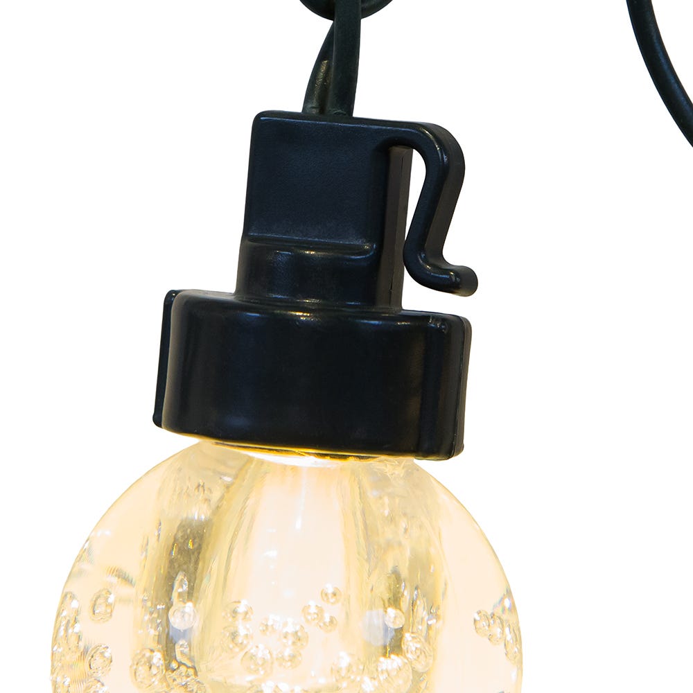 Kurt Adler UL 10-Light Dual Color Pure White/Warm White LED G40 Bubble Light Set