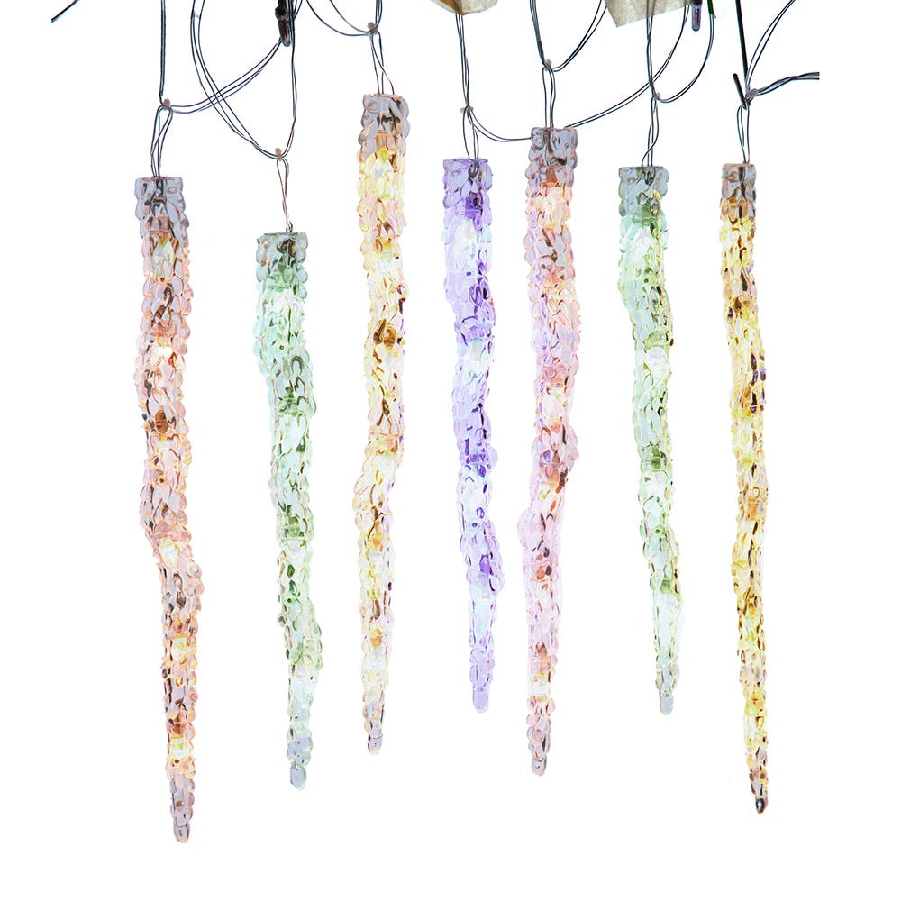 Kurt Adler UL 60-Light Dual Color Multicolor/Warm White LED 12-Piece Icicle String Light Set