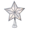 Kurt Adler enchanting 11.5-Inch UL 20-Light Warm White Fairy LED Silver Glitter 5-Point Star Tree Topper