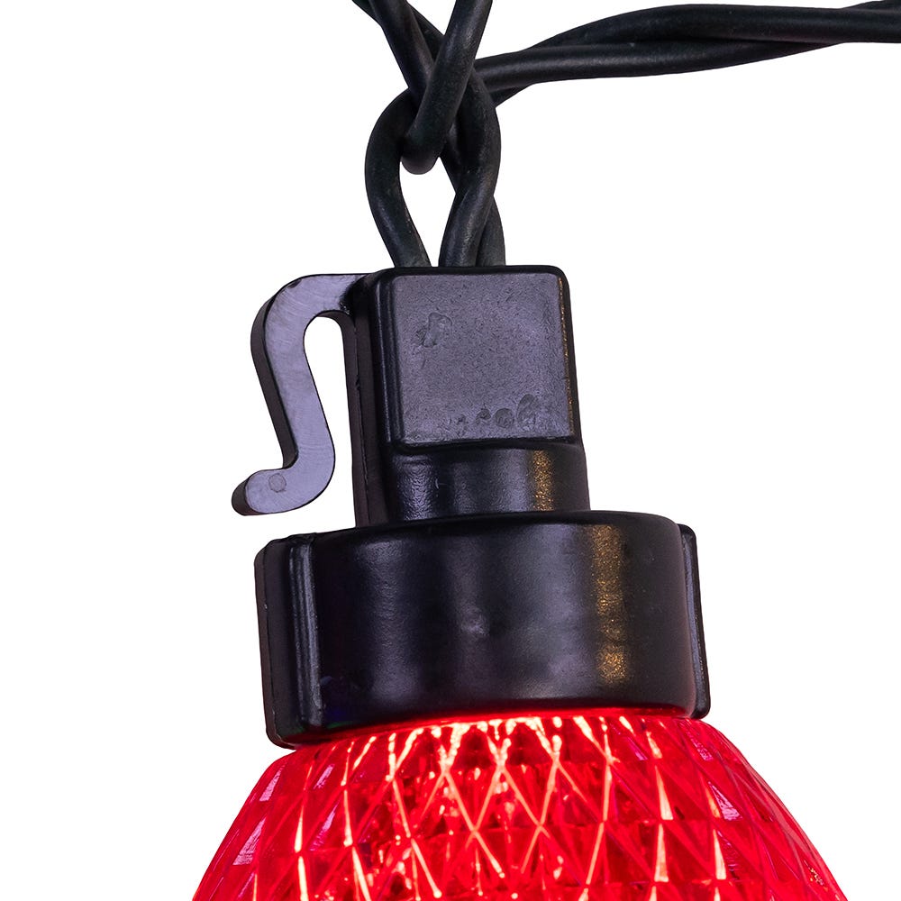 Kurt Adler UL 10-Light Warm White LED Super C9 Multicolor Bulb Yard Stakes, 10-Piece Set