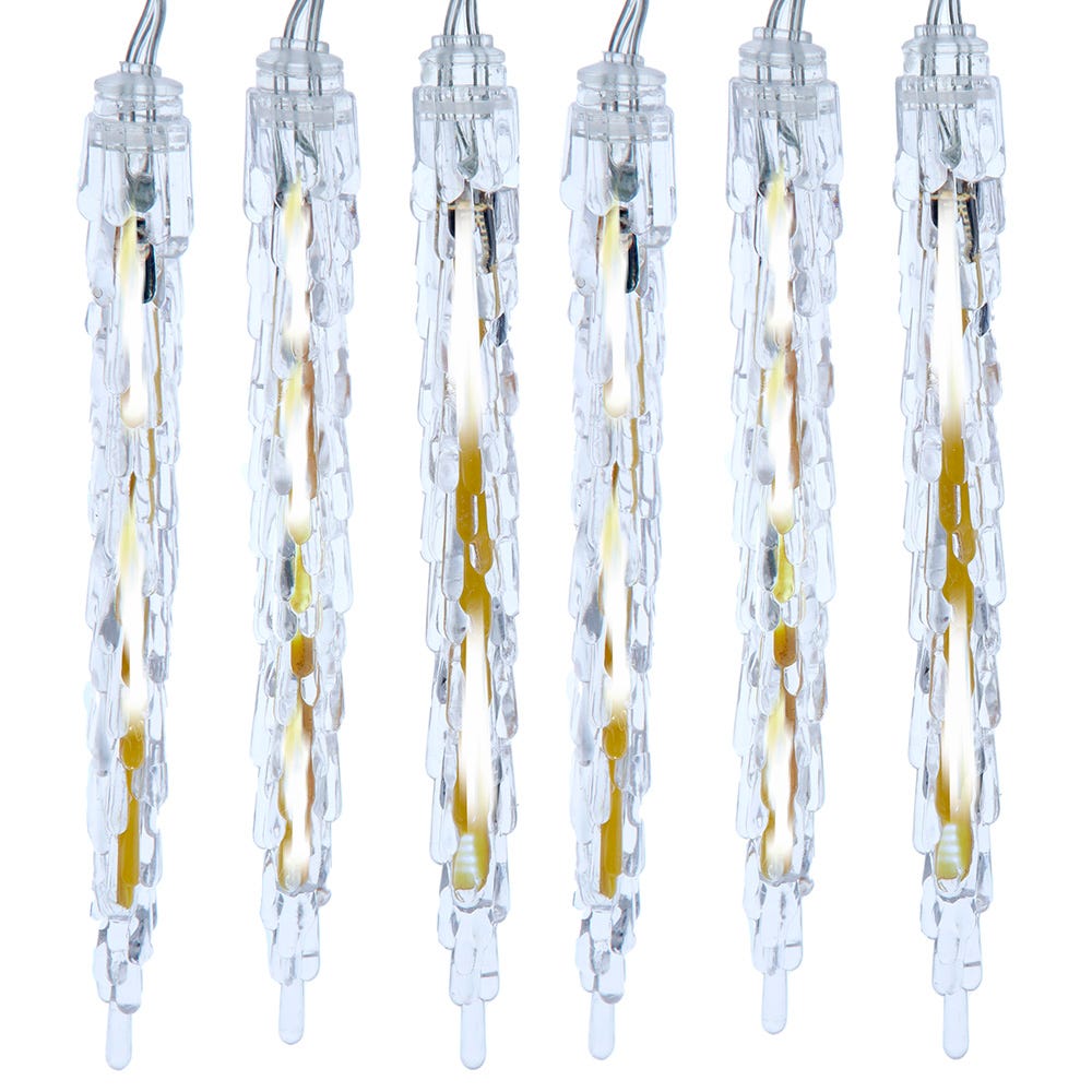 Kurt Adler 7-Inch 10-Light LED Cool White Icicle Light Set