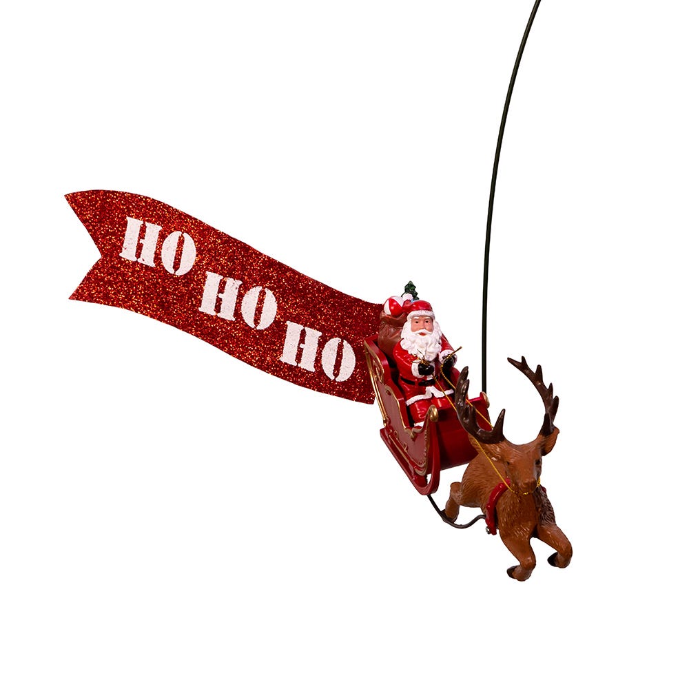 Kurt Adler 19.7-Inch LED Star Tree Topper with Rotating Santa