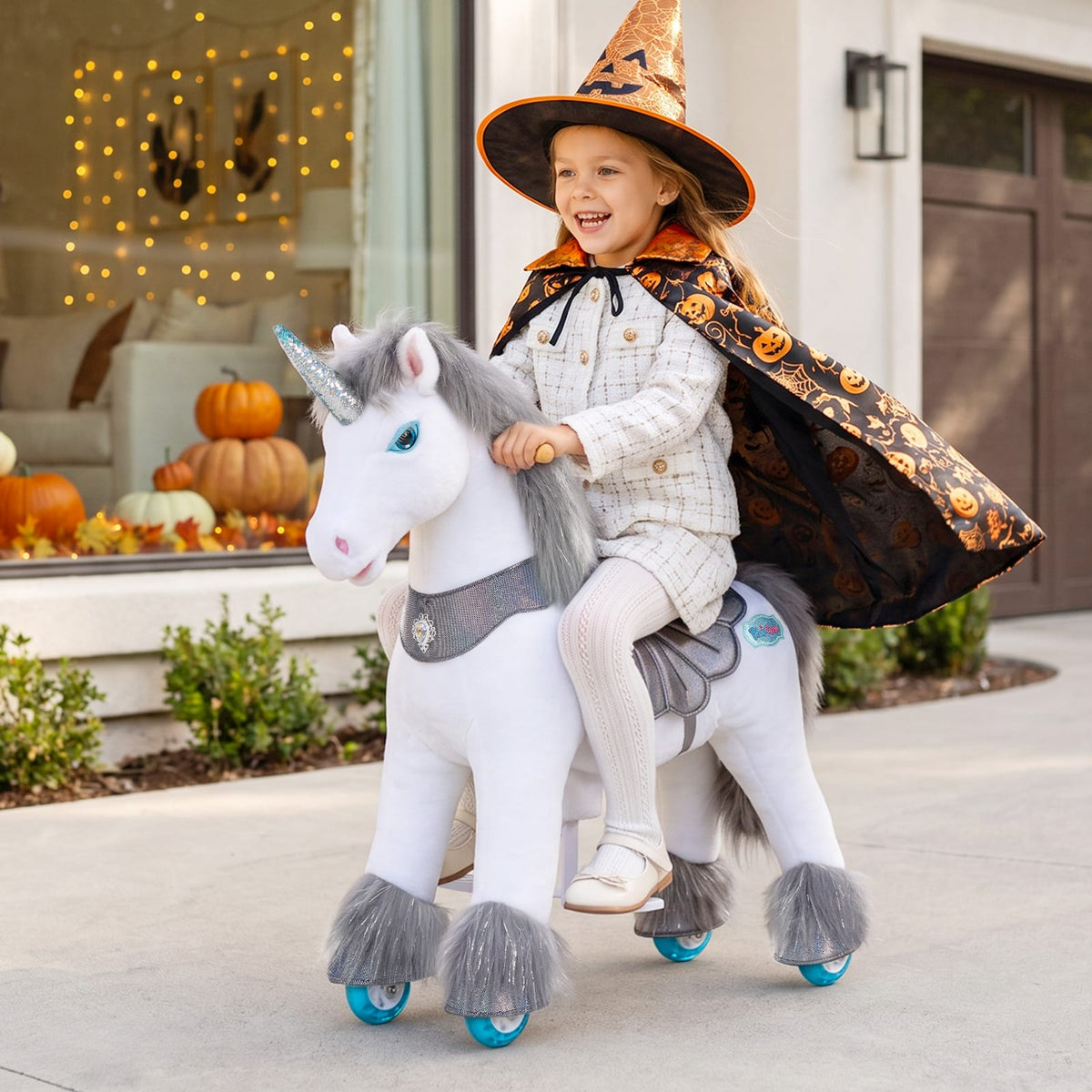 Model Y Grey Unicorn Rideable Toy for Age 4-7