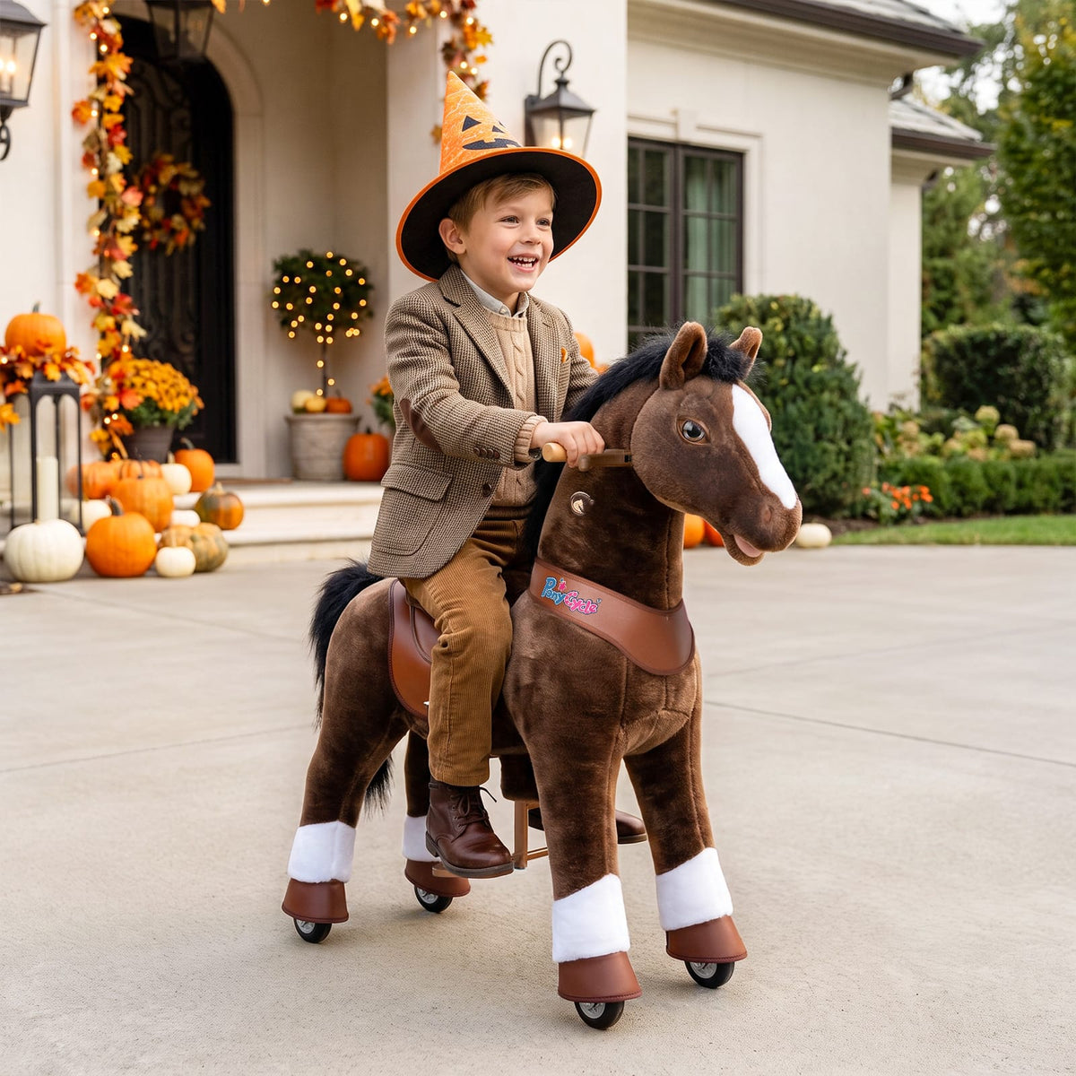 Model Y Chocolate Brown Horse Rideable Toy for Age 4-7