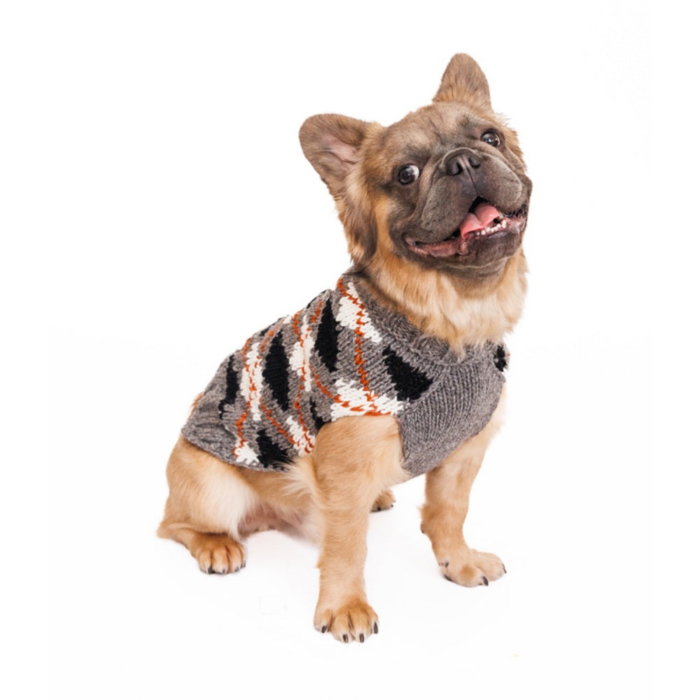 Chilly Dog Alpaca Argyle Dog Sweater