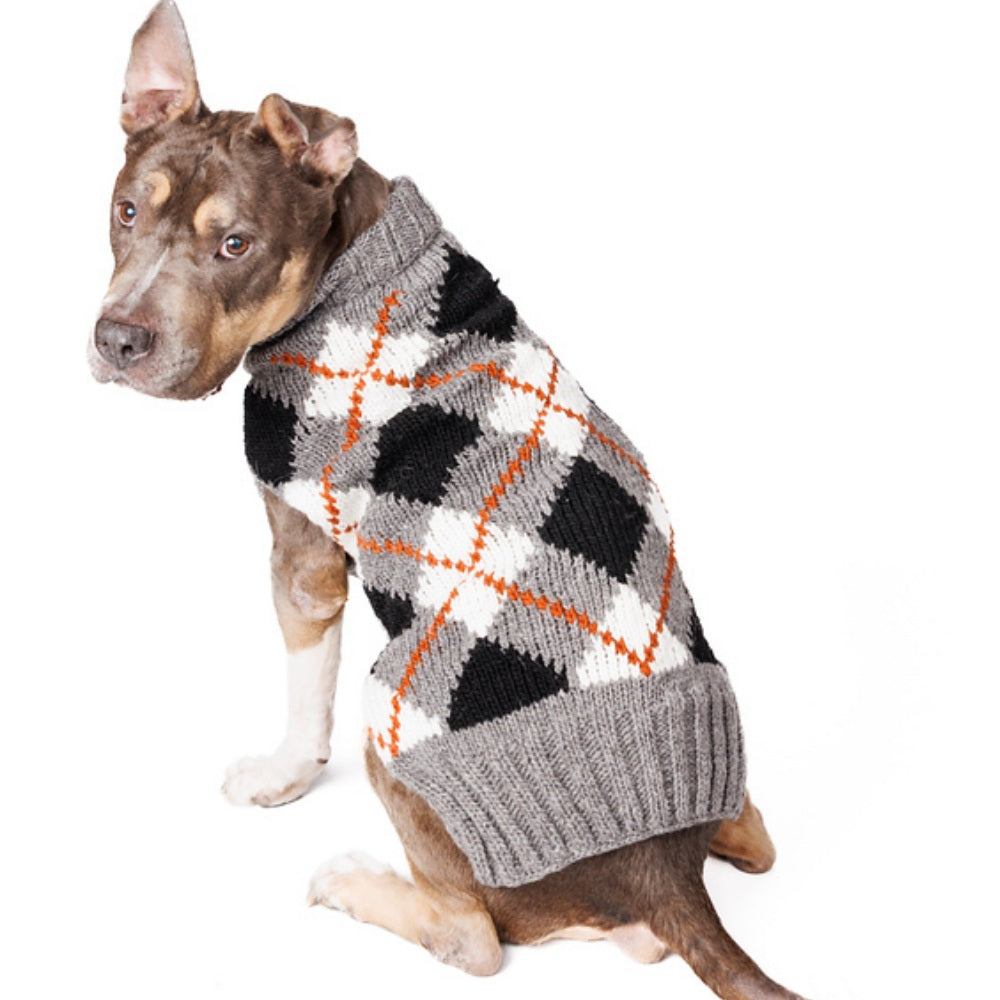 Chilly Dog Alpaca Argyle Dog Sweater
