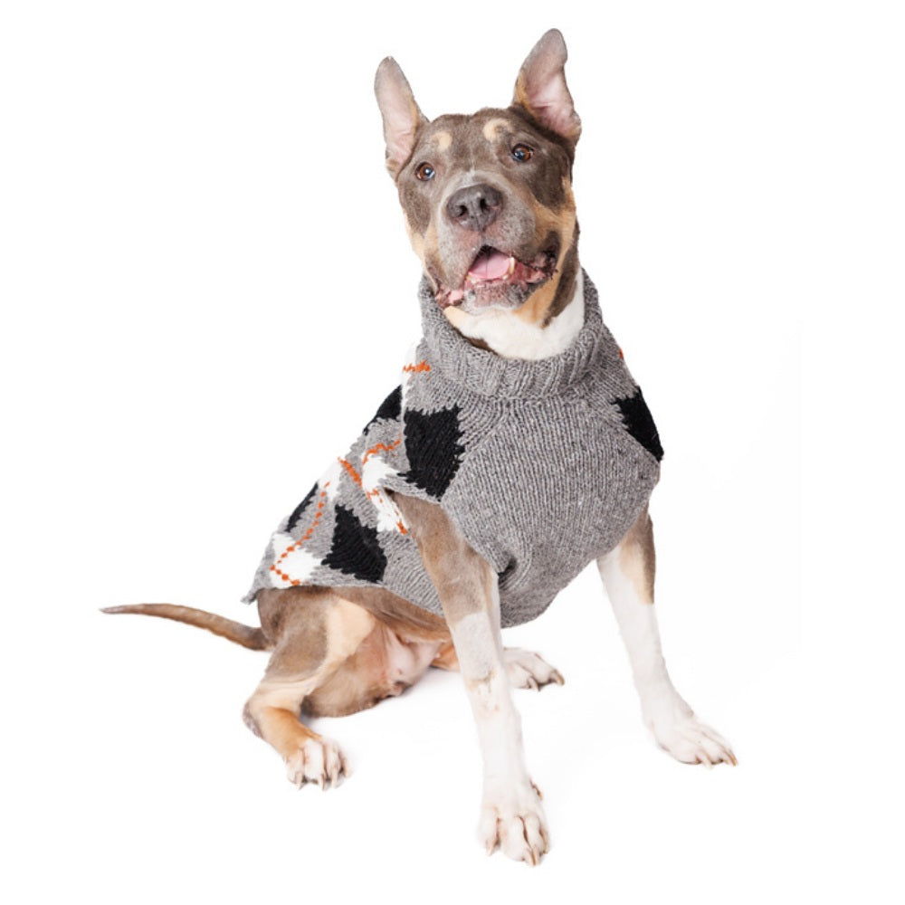 Chilly Dog Alpaca Argyle Dog Sweater