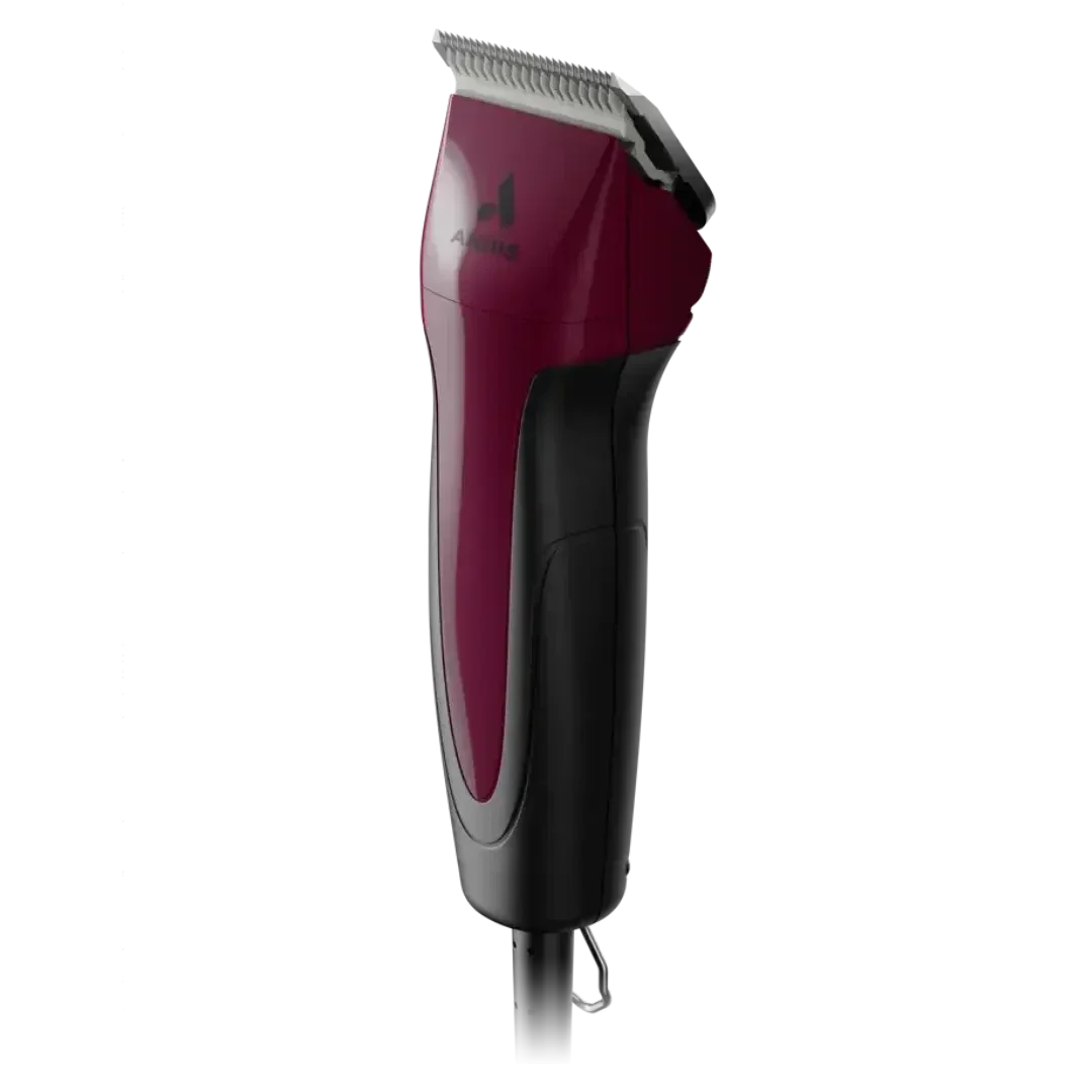Andis Excel 5-Speed Corded Clipper Burgundy with Free Wide Tooth De-Shedding Tool
