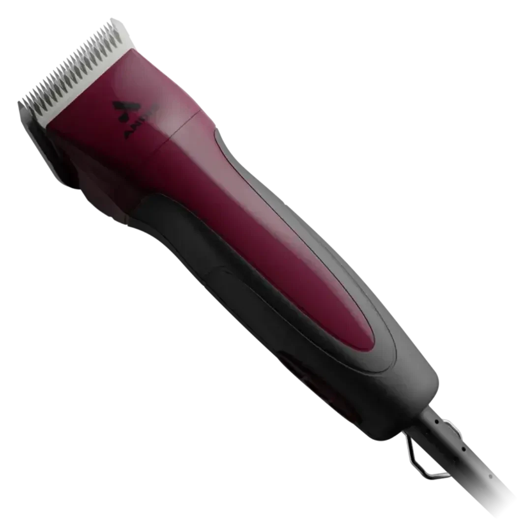 Andis Excel 5-Speed Corded Clipper Burgundy with Free Wide Tooth De-Shedding Tool