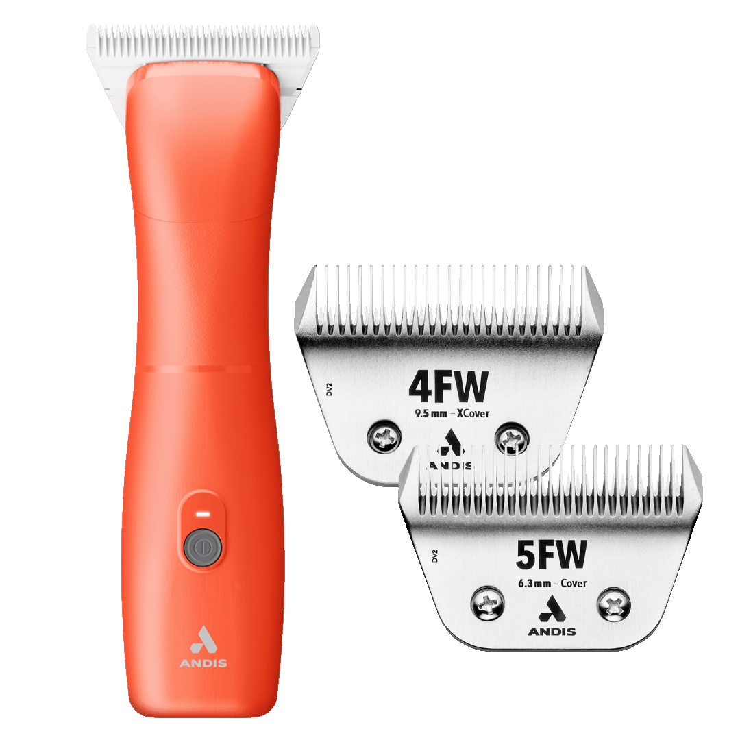 Andis Dog Emerge Orange Clipper #30W and with 4FW and 5FW Blades