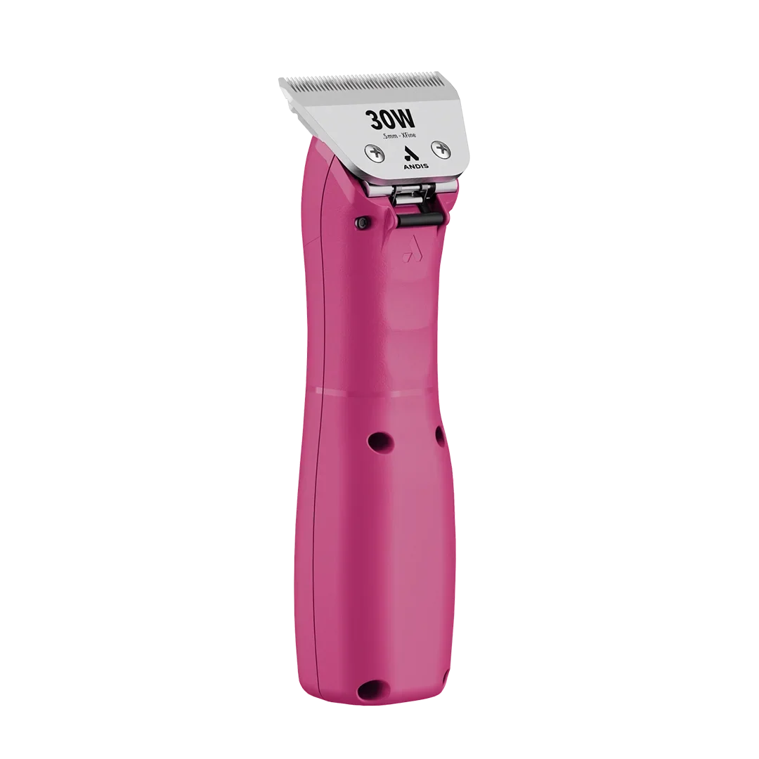 Andis Dog Emerge Clipper Pink with #30W Blade and Free 8Pc Wide Blade Comb Attachment Set