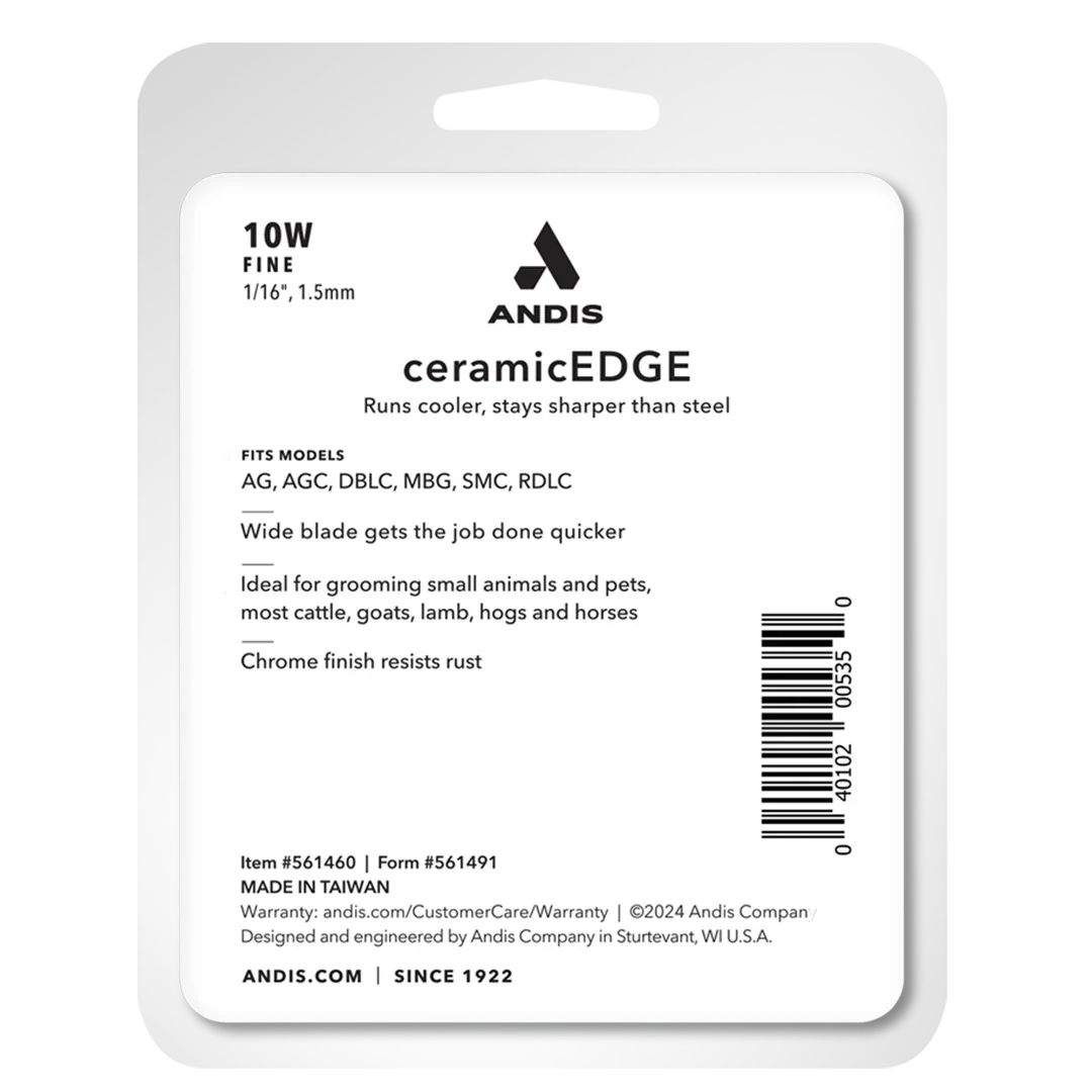Andis #10W Fine CeramicEdge Wide Blade