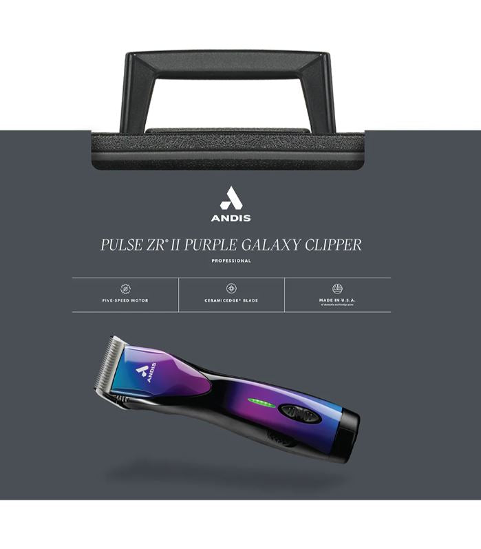 Pulse ZR II Purple Galaxy Limited Edition Clipper with Free Second Battery by Andis