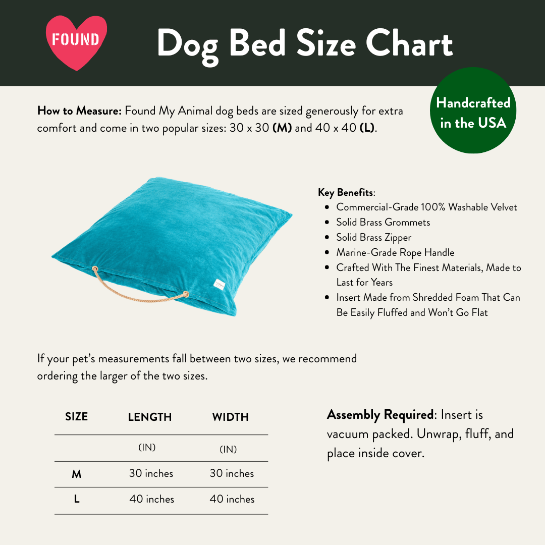 Aqua Washable Velvet Dog Bed