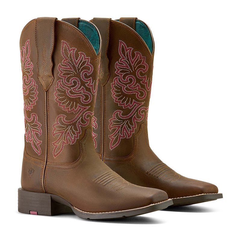 Ariat Womens Round Up Wide Square Toe StretchFit Boots
