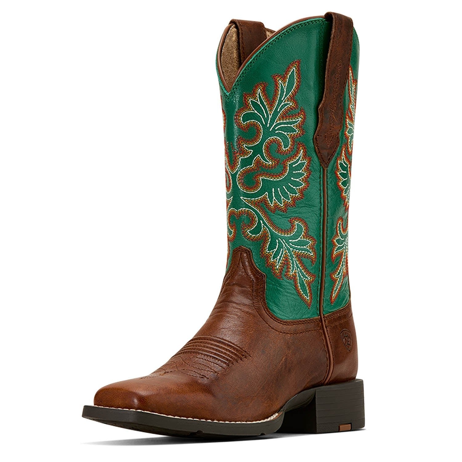Ariat Womens Round Up Wide Square Toe StretchFit Western Boot