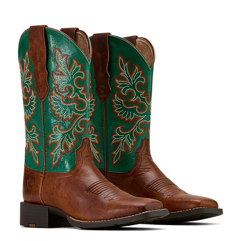 Ariat Womens Round Up Wide Square Toe StretchFit Western Boot